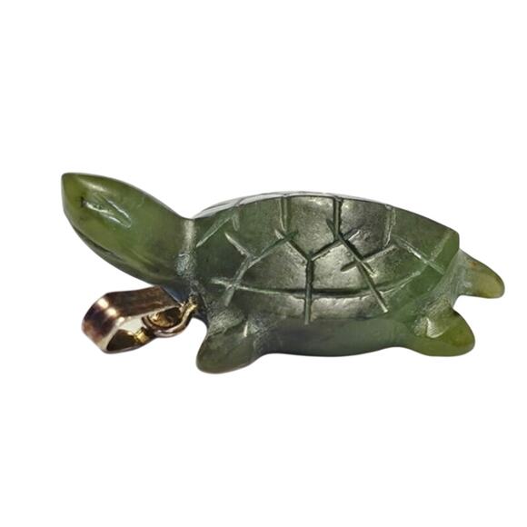 Polished Jade Turtle Pendant - Picture 3 of 4